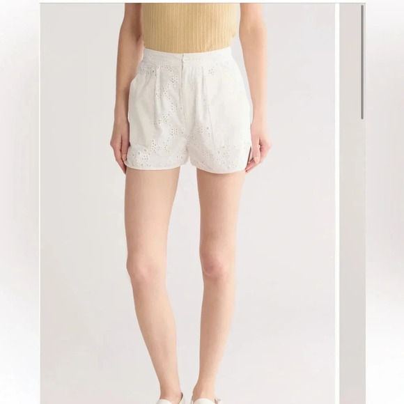 joie‎ Women’s Lawren Cotton Eyelet Utility Shorts Porcelain White size 2 NWT - Picture 1 of 7